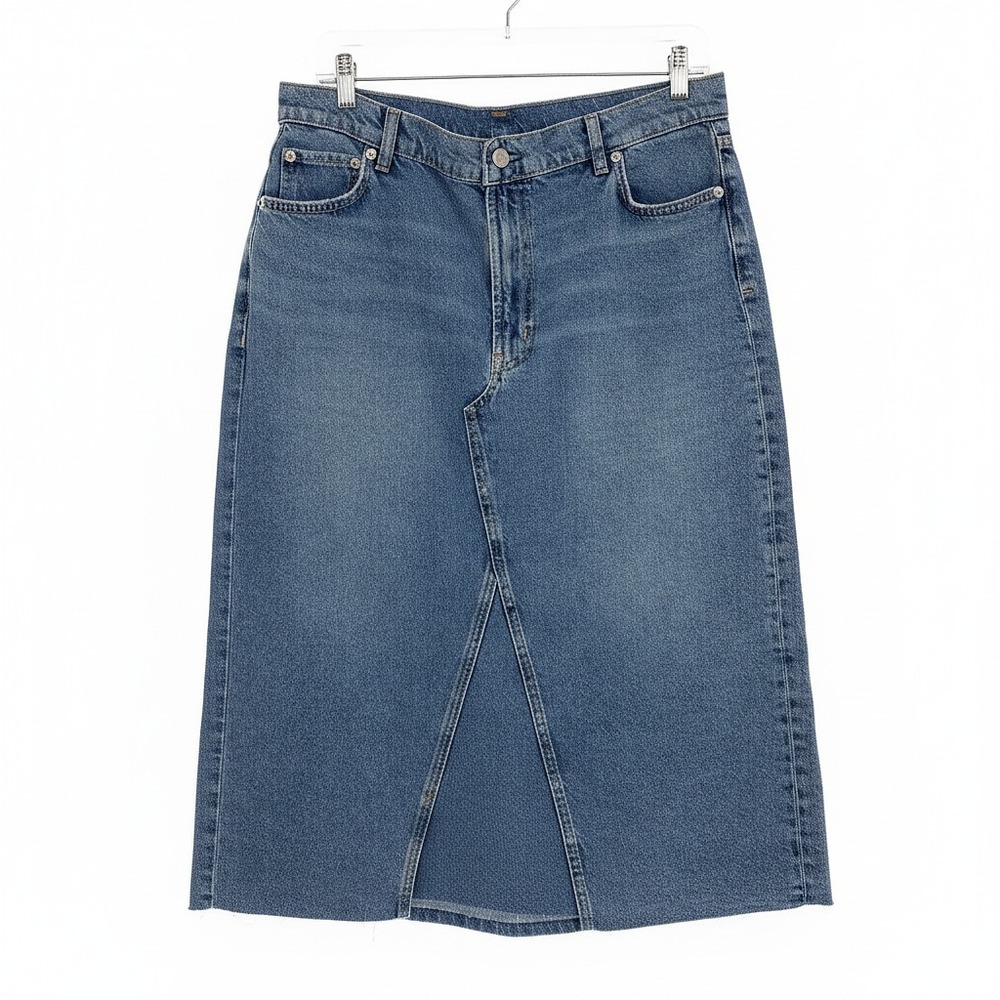 Rails Denim Skirt Blue 100% Cotton Midi A-Line | Regular 32